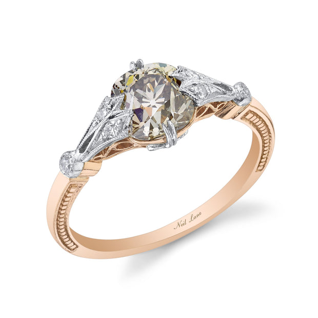 Neil Lane Couture Fancy Color Old Mine Brilliant-Cut Diamond, Platinum & 18K Rose Gold Ring