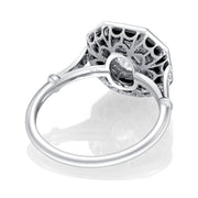 Vintage Design Art Deco Style Old European-Cut Diamond, Onyx, Platinum Ring