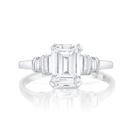 Vintage "Emerald Cut" Diamond, Platinum Ring
