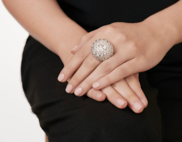 Neil Lane Couture Design Diamond & Platinum Dome Ring