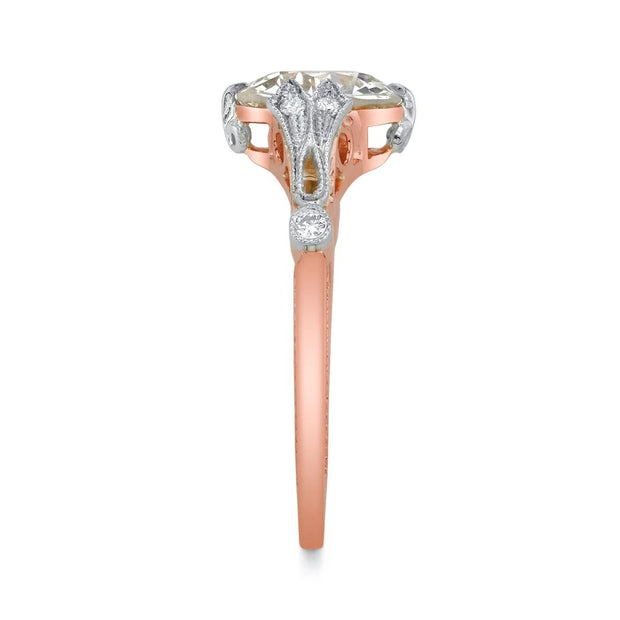 Neil Lane Couture Design Old European-Cut Diamond, 18K Rose Gold, Platinum Ring
