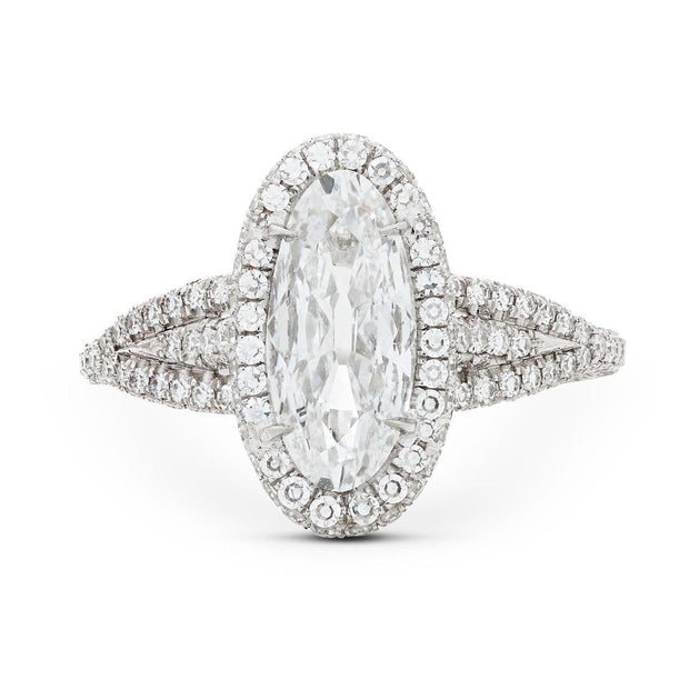 Neil Lane Design Moval-Shaped Diamond, Platinum Engagement Ring