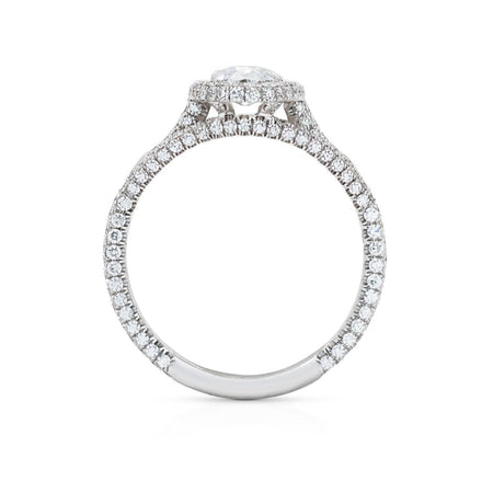 Neil Lane Couture Moval-Shaped Diamond, Platinum Engagement Ring