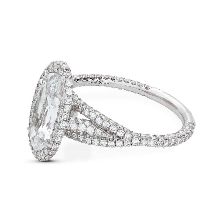 Neil Lane Couture Moval-Shaped Diamond, Platinum Engagement Ring