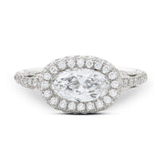 Neil Lane Couture Design Moval-Shaped Diamond, Platinum Engagement Ring