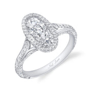 Neil Lane Couture Design "Oval Brilliant" Platinum Ring
