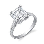 Art Deco Emerald-Cut Diamond, Platinum Ring