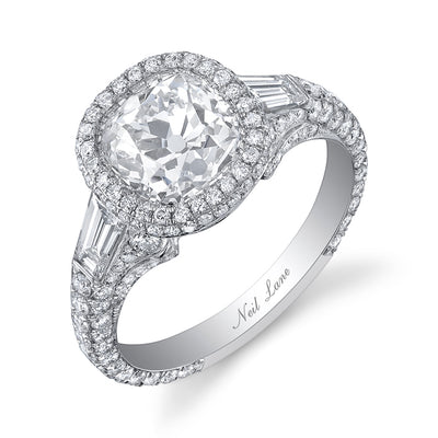 Neil Lane Couture Design Cushion-Shaped Diamond, Platinum Ring