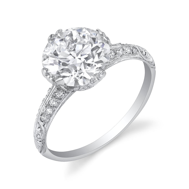 Vintage Tiffany & Co. "Round Brilliant" Diamond, Platinum Ring