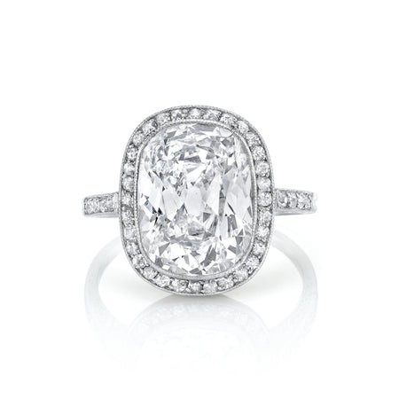 Antique "Cushion Modified Brilliant" Diamond, Platinum Ring