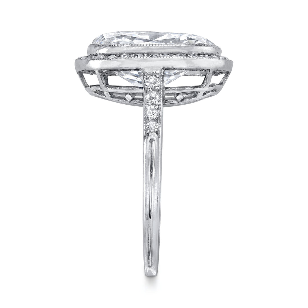 Antique "Cushion Modified Brilliant" Diamond, Platinum Ring