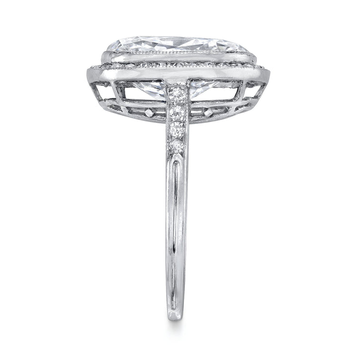 Antique "Cushion Modified Brilliant" Diamond, Platinum Ring