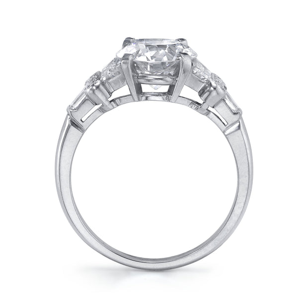 Art Deco "Round Brilliant" Diamond, Platinum Ring