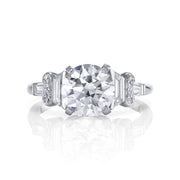 Art Deco "Round Brilliant" Diamond, Platinum Ring