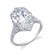 Edwardian "Modified Pear Brilliant" Diamond, Platinum Ring