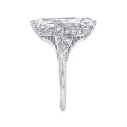Edwardian "Modified Pear Brilliant" Diamond, Platinum Ring