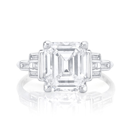 Art Deco "Emerald Cut" Diamond, Platinum Ring