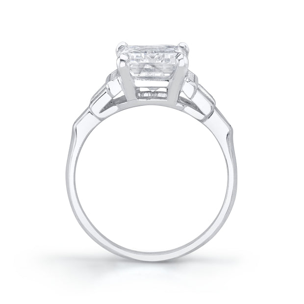 Art Deco "Emerald Cut" Diamond, Platinum Ring