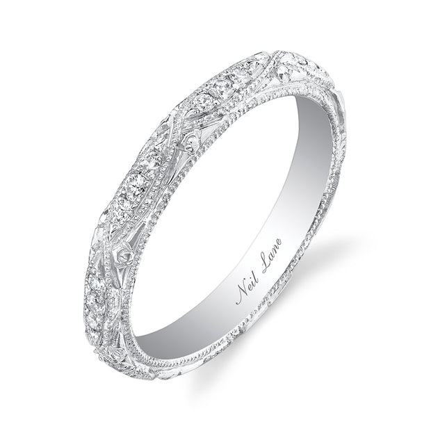 Neil Lane Couture Diamond, Engraved Platinum Eternity Band