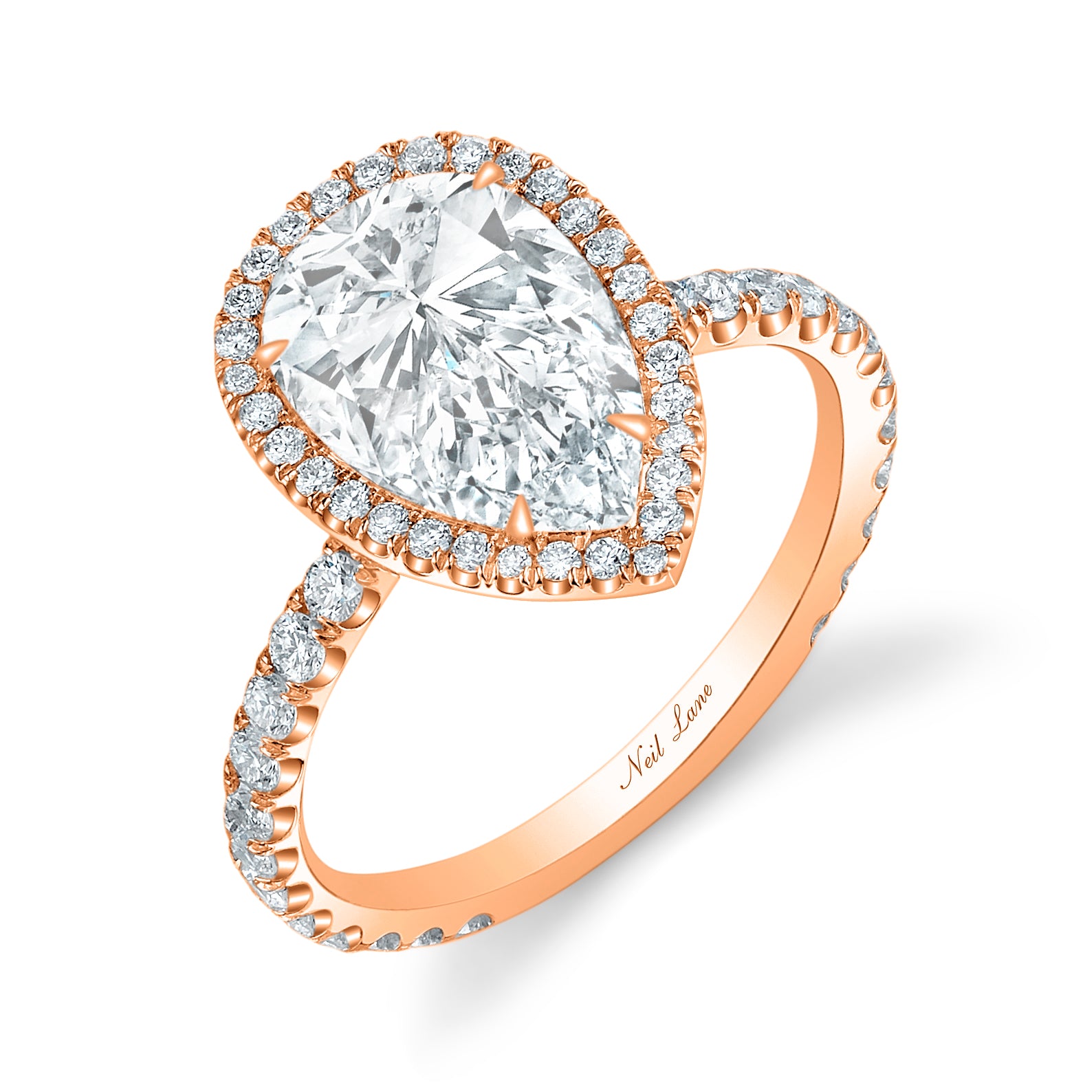 Neil Lane Couture Contour Halo And Pear Shaped Diamond Ring
