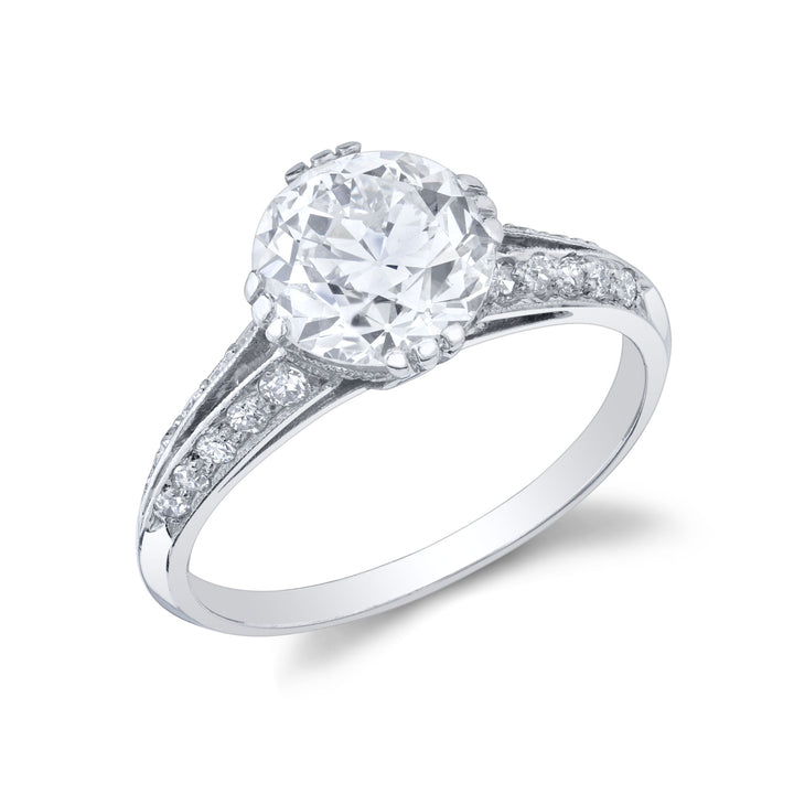 Vintage Tiffany & Co. "Round Brilliant" Diamond, Platinum Ring