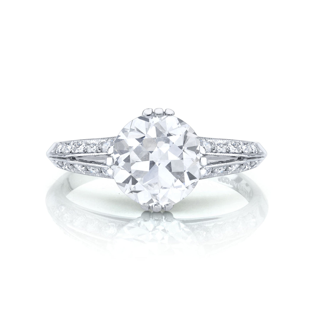 Vintage Tiffany & Co. "Round Brilliant" Diamond, Platinum Ring