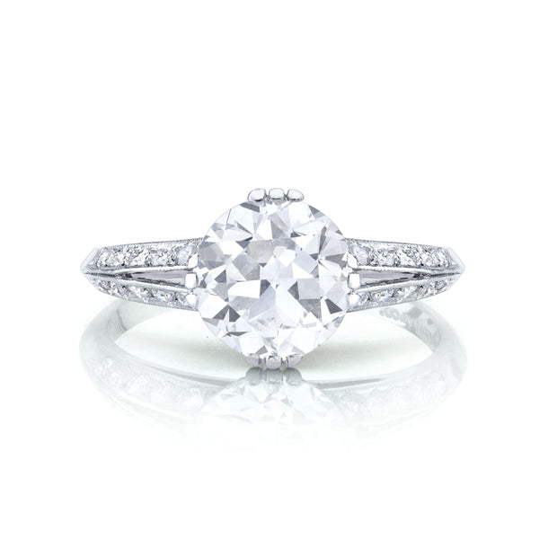 Vintage Tiffany & Co. "Round Brilliant" Diamond, Platinum Ring