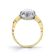 Antique Rose-Cut Diamond, Silver-Topped 18K Yellow Gold Ring