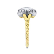 Antique Rose-Cut Diamond, Silver-Topped 18K Yellow Gold Ring