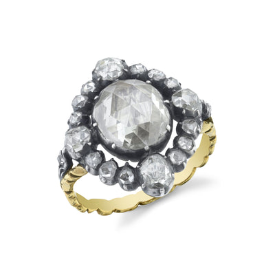 Georgian Rose-Cut Diamond, Silver-Topped Yellow Gold Ring
