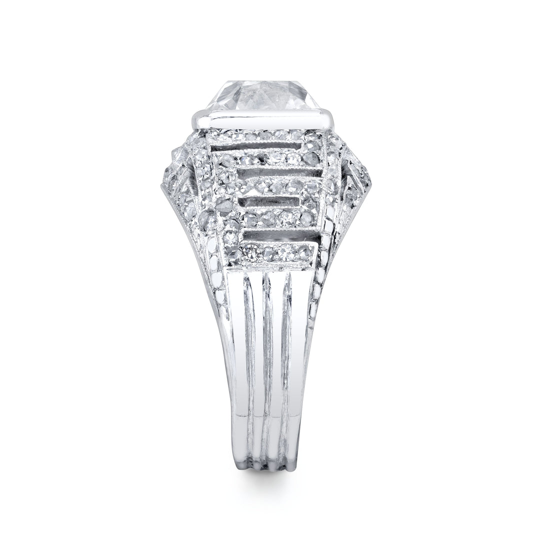 Antique Old Mine-Cut Diamond, Platinum Ring