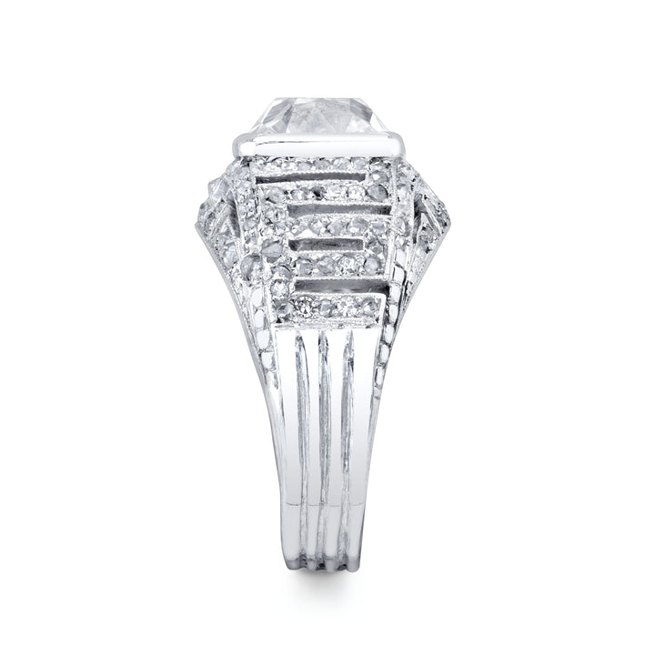 Antique Old Mine-Cut Diamond, Platinum Ring