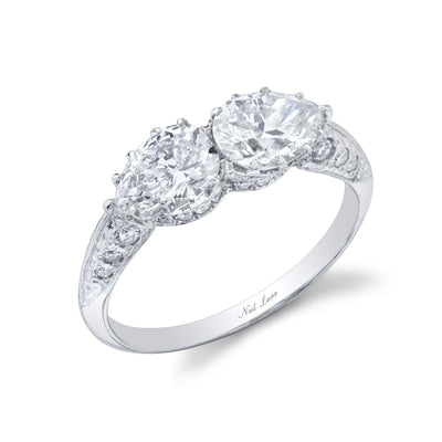 Neil Lane Couture Design "Pear Brilliant" Diamond, "Toi Et Moi" Platinum Ring