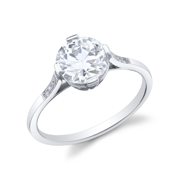 Vintage "Round Brilliant" Diamond, Platinum Ring