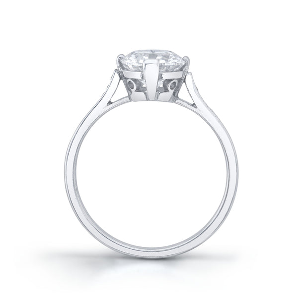 Vintage "Round Brilliant" Diamond, Platinum Ring