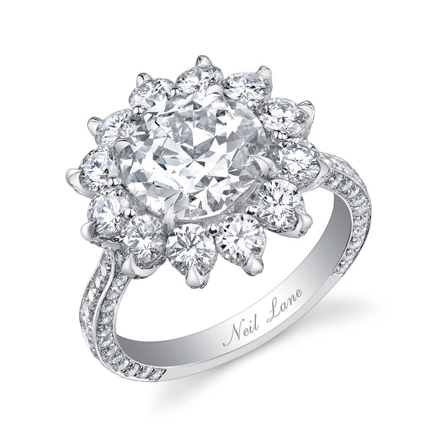 Neil Lane Couture Round-Cut Diamond, Platinum Engagement Ring