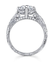 Neil Lane Couture Design Round Brilliant Cut Diamond, Platinum Ring