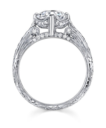 Neil Lane Couture Round Brilliant Cut Diamond, Platinum Ring