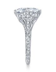 Neil Lane Couture Design Oval-Shaped Diamond, Platinum Ring