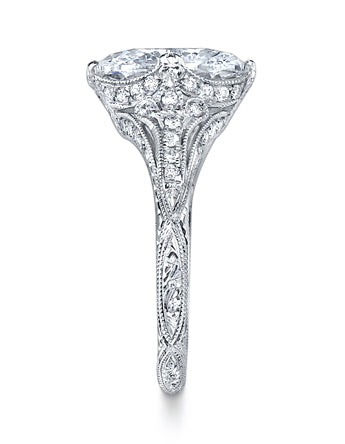 Neil Lane Couture Oval-Shaped Diamond, Platinum Ring