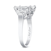 Neil Lane Couture Design Emerald-Cut Diamond, Platinum Ring