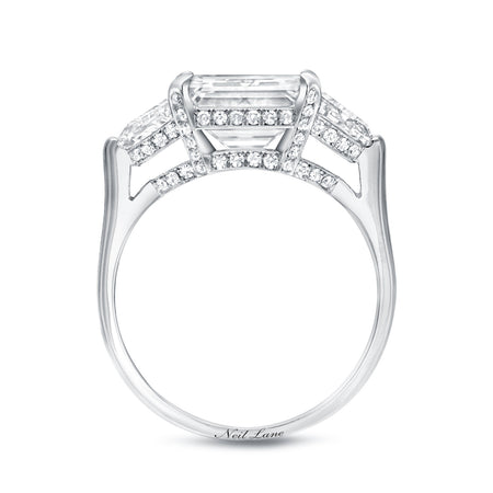 Neil Lane Couture Design Emerald-Cut Diamond, Platinum Ring
