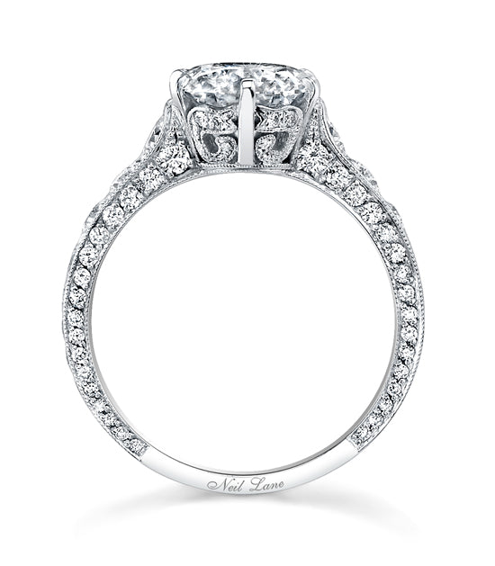 Neil Lane Couture Round Brilliant-Cut Diamond, Platinum Ring