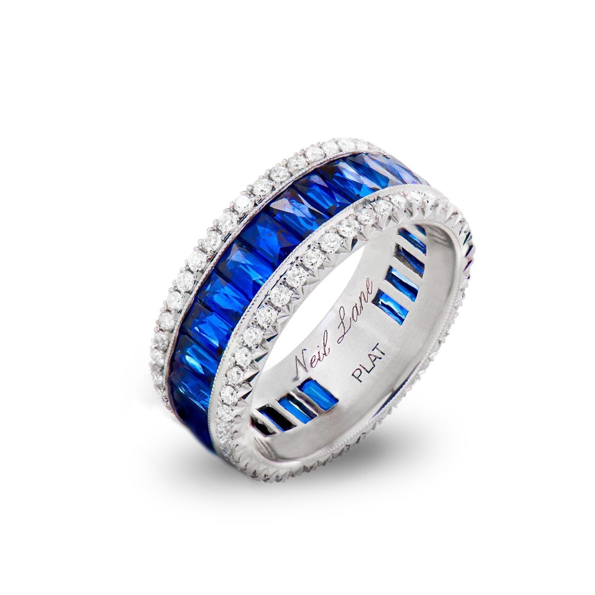 Sapphire and diamond band platinum Clearance