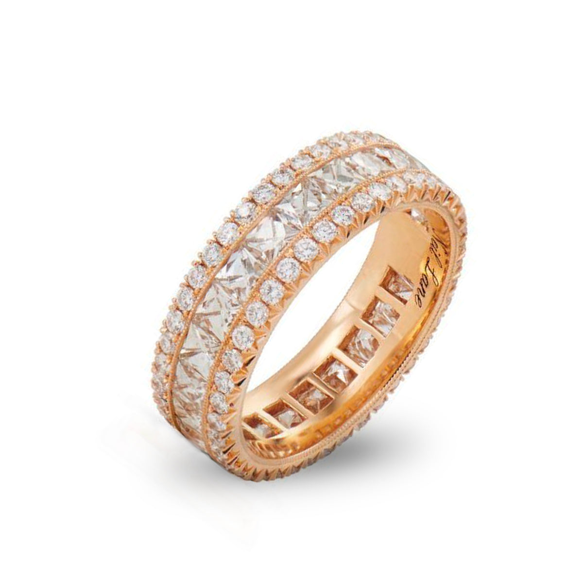 Rose gold Wedding band women diamond vintage Half eternity band Dainty –  HelloRing